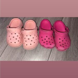 Lot Of 2 Pairs- Girls Crocs & Sandal Pink Size 6c Child